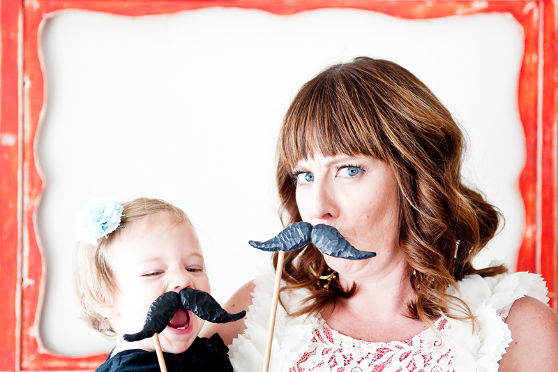 woman-baby-mustaches-laughing-frame