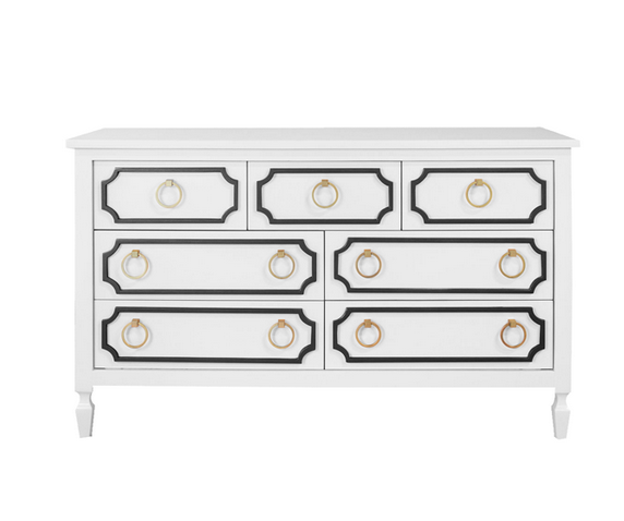 gorgeous modern changing table - white and gold