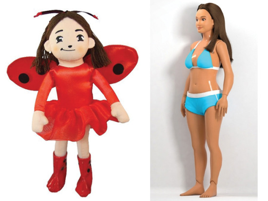 doll alternative to Barbie - ladybug girl and lammie