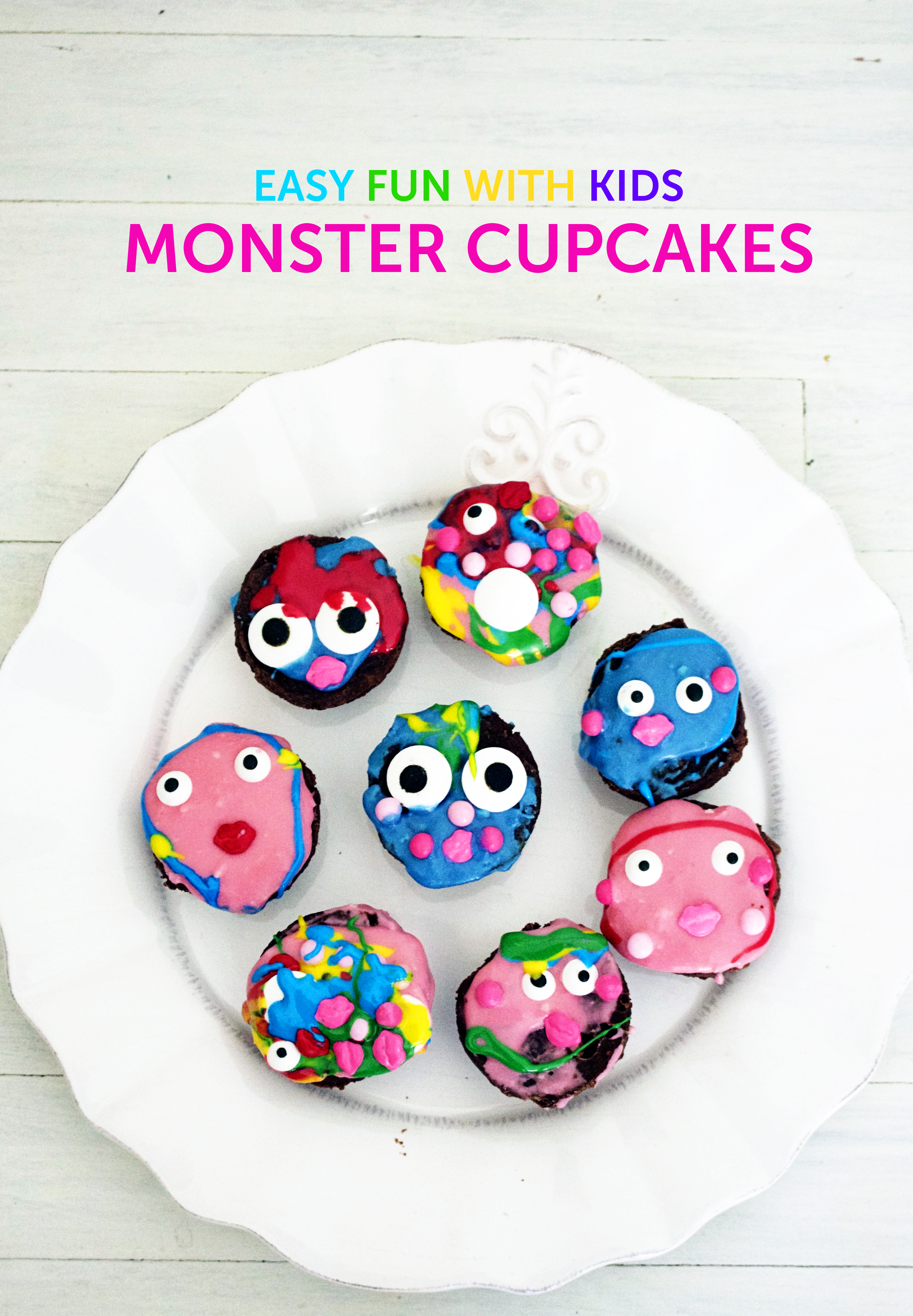 easy fun with kids - monster cupcakes - Fabulistas